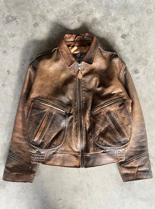 Alan Gordon Leather Jacket Natural Fade (XL)