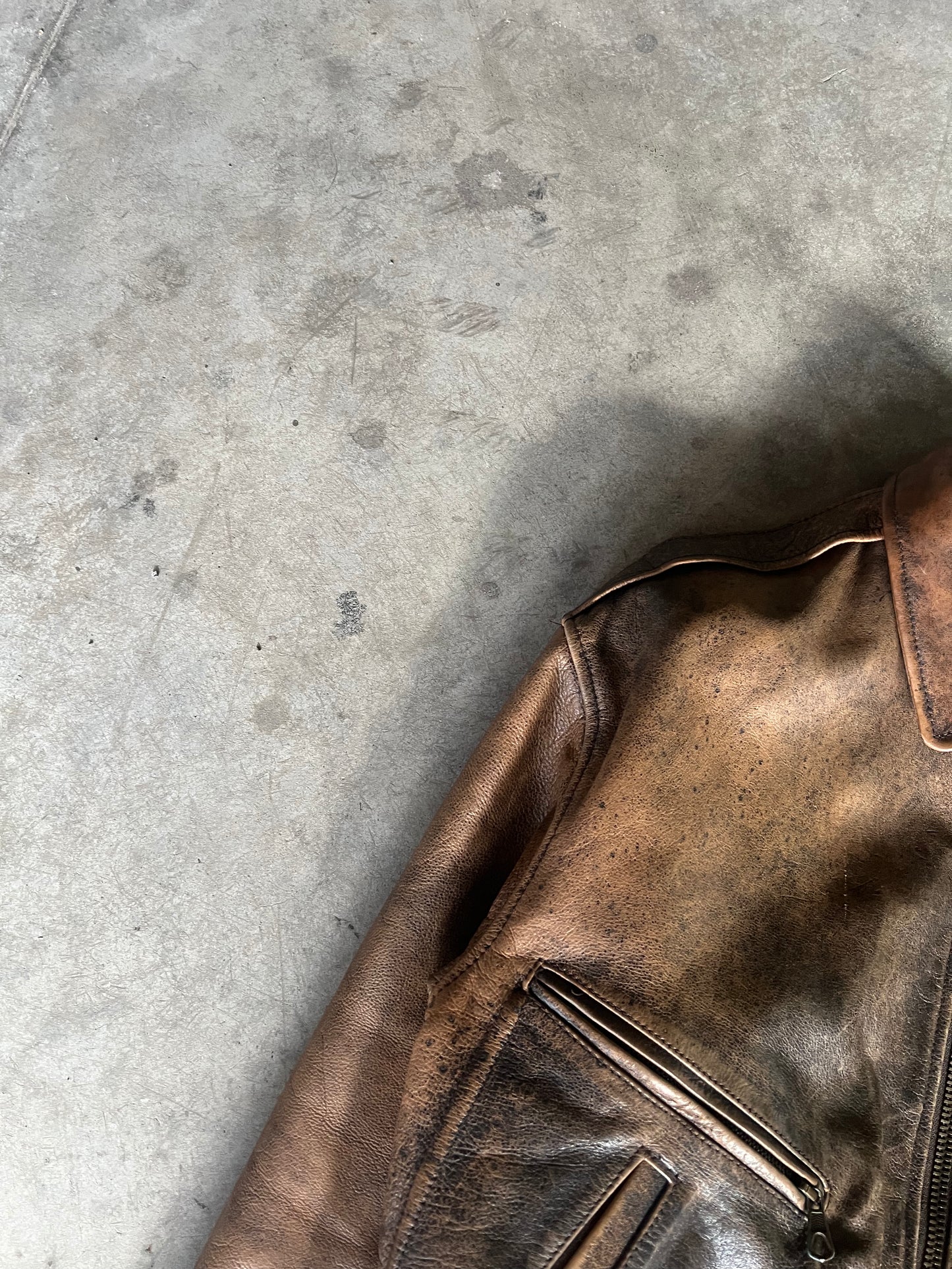 Alan Gordon Leather Jacket Natural Fade [Size: XL]