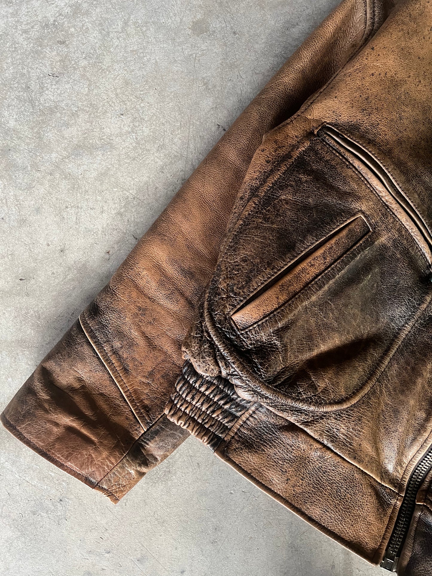 Alan Gordon Leather Jacket Natural Fade [Size: XL]
