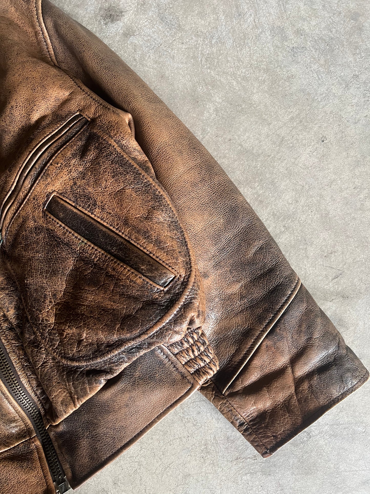 Alan Gordon Leather Jacket Natural Fade [Size: XL]