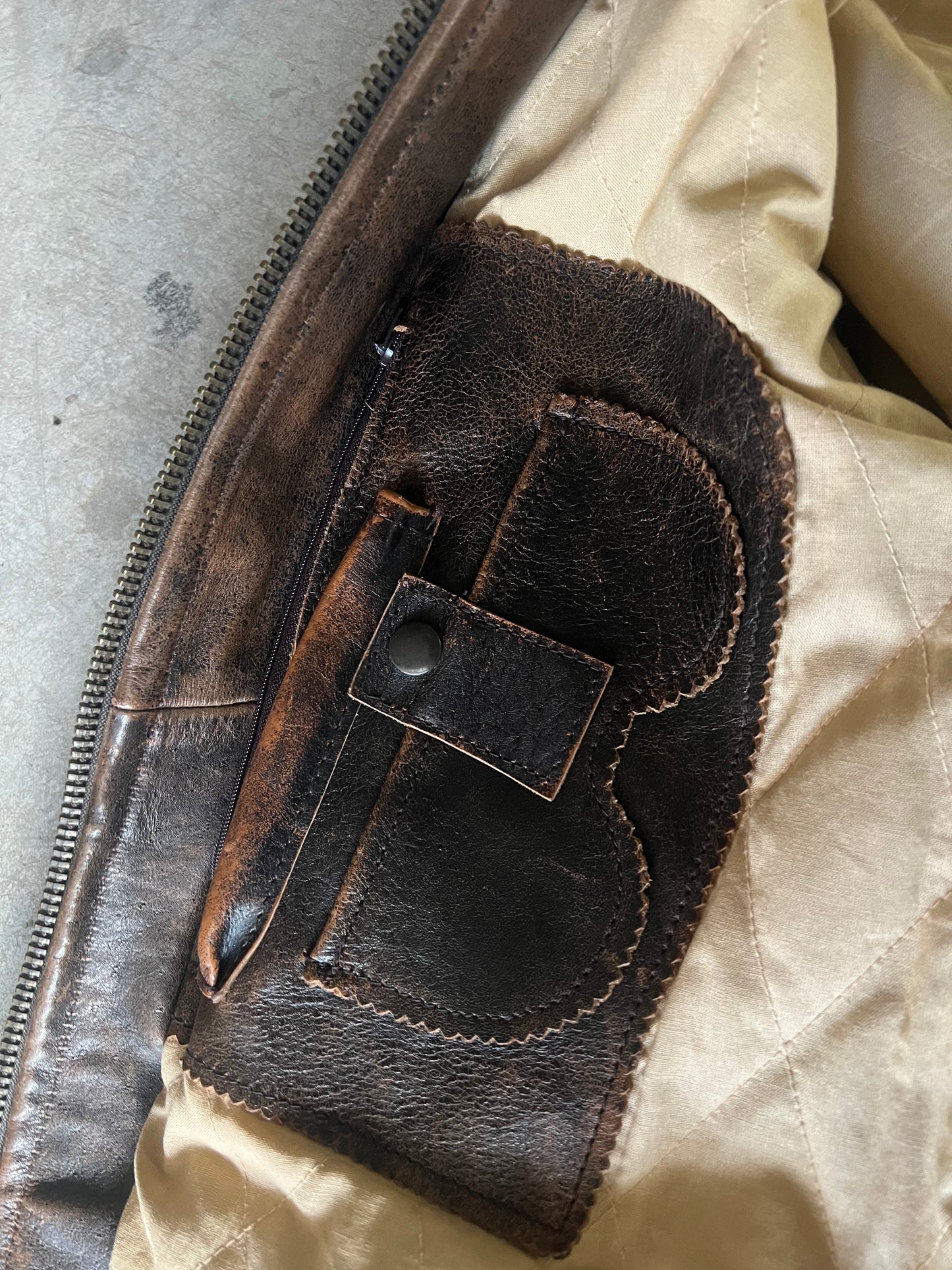 Alan Gordon Leather Jacket Natural Fade [Size: XL]