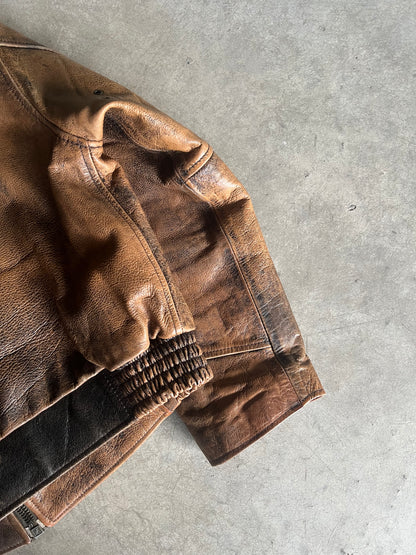Alan Gordon Leather Jacket Natural Fade [Size: XL]